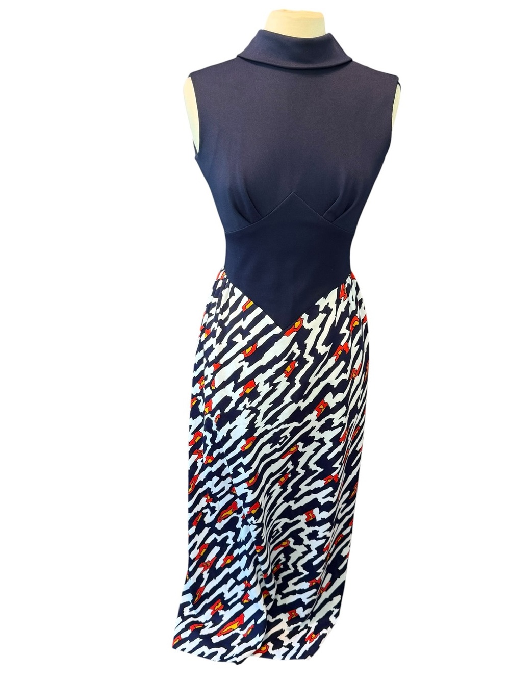 Vintage BLEEKER STREET Hostess Gown maxi Dress Sleeveless MOD Sz XS/S READ